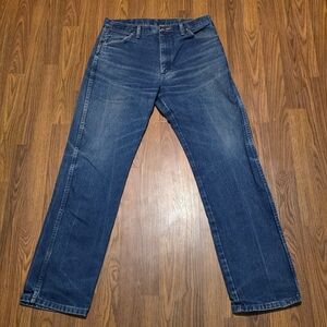 Wrangler 13MWZPW Cowboy Cut Western Jeans 34x34 Original Fit Indigo Wash D56